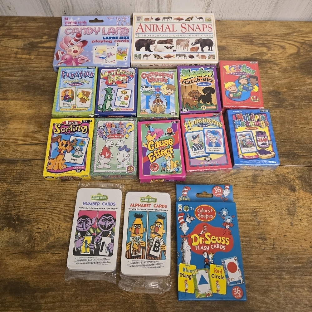 Kids Lot Of 15 Learning Flash Cards And Games Some New Some Used